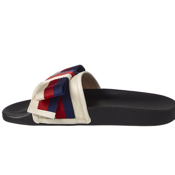Gucci Satin slides with Sylvie bow - Picture 2 of 14